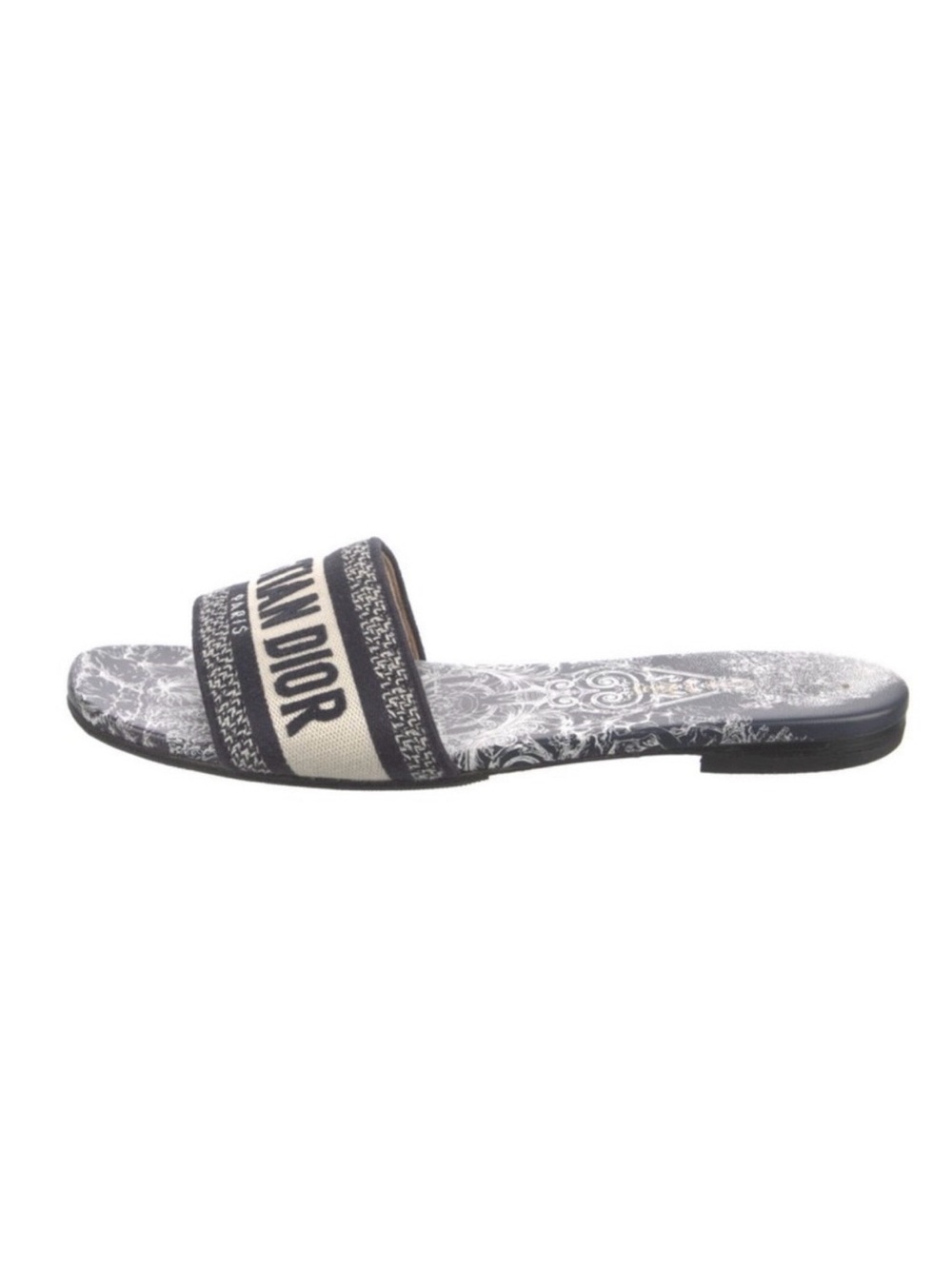 Christian Dior Navy Blue Logo Slide Sandals - Picture 5 of 6